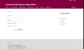 
							         Login | Annals of Punjab Medical College (APMC)								  
							    