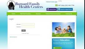
							         Login - Barnard Family Health Center								  
							    