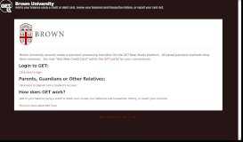 
							         Login - Brown University - GET								  
							    