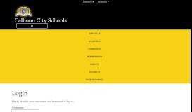 
							         Login - - Calhoun City Schools								  
							    
