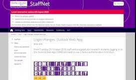 
							         Login changes: Outlook Web App | StaffNet | The University of ...								  
							    