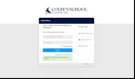 
							         Login - Colfe's School								  
							    