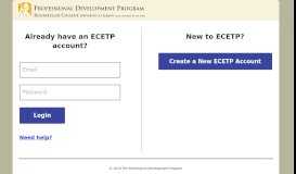 
							         Login: ECETP - ecetp.pdp.albany.edu - The Professional ...								  
							    