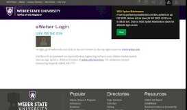 
							         Login eWeber Portal - Weber State University								  
							    