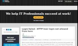 
							         Login failed - HTTP User login not allowed from here								  
							    