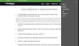 
							         Login FAQ | OnePoint								  
							    