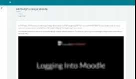 
							         Login Help - Edinburgh College Moodle								  
							    