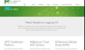 
							         Login Help | Millennium Trust Company								  
							    