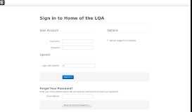 
							         Login - Home of the LQA								  
							    