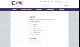 
							         Login | Hope Online Learning Academy								  
							    