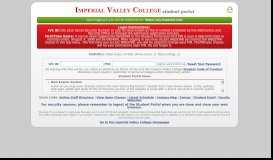 
							         Login - Imperial Valley College Student Portal								  
							    