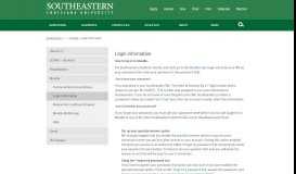 
							         Login Information - Southeastern Louisiana University								  
							    
