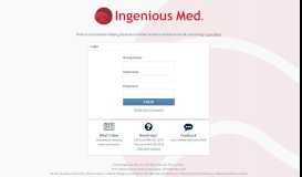 
							         Login - Ingenious Med								  
							    