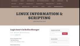 
							         Login Issue's in Radius Manager – Linux Information & Scripting								  
							    