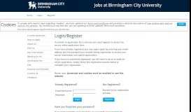 
							         Login - Jobs at Birmingham City University								  
							    