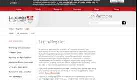 
							         Login - Jobs at Lancaster University								  
							    