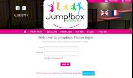 
							         Login - Jumpbox - Trampoline Park								  
							    