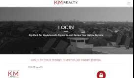 
							         Login - KM Realty Management, LLC								  
							    