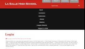 
							         Login - La Salle High School								  
							    