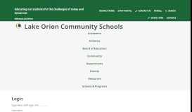 
							         Login - Lake Orion Community Schools								  
							    