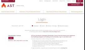 
							         Login Landing Page - AST Financial								  
							    