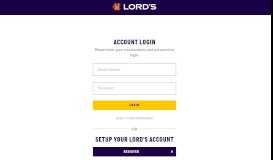 
							         Login | Lord's								  
							    