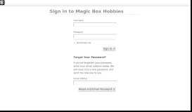 
							         Login - Magic Box Hobbies								  
							    