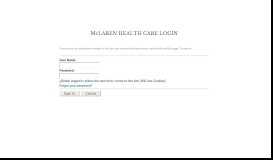 
							         Login | McLaren Health Care								  
							    