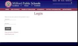 
							         Login - Milford Public Schools								  
							    