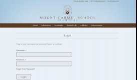 
							         Login - Mount Carmel School								  
							    