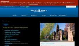 
							         Login | Mount Holyoke College								  
							    