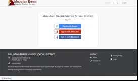 
							         Login - Mountain Empire Unified School District								  
							    