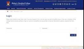
							         Login - My Account - Bishop's Stortford College								  
							    