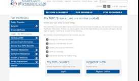 
							         Login - My MPC Source - Maryland Physicians Care								  
							    