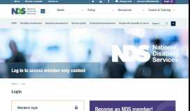 
							         Login - National Disability Services								  
							    