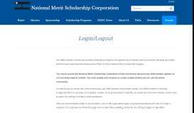 
							         Login - National Merit Scholarship Corporation								  
							    