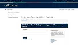 
							         Login > ND FACULTY-STAFF-STUDENT > Study Abroad								  
							    