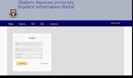 
							         Login - Obafemi Awolowo University								  
							    