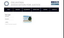 
							         Login - Oklahoma Association for Justice								  
							    
