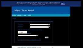 
							         Login - Online Claims Portal								  
							    