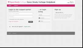 
							         Login - Open Study College Helpdesk								  
							    