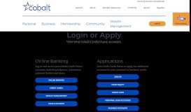 
							         Login or Apply | Cobalt Credit Union								  
							    