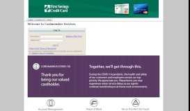 
							         Login or Register New User - First Savings Credit Card								  
							    