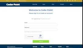 
							         Login or Sign up for an Account - Cedar Point								  
							    