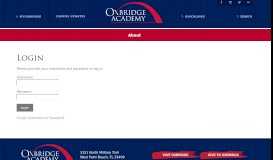 
							         Login - Oxbridge Academy Foundation, Inc.								  
							    