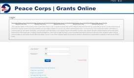 
							         Login - Peace Corps Grants Online								  
							    