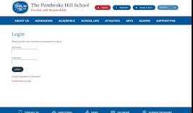 
							         Login - Pembroke Hill School								  
							    