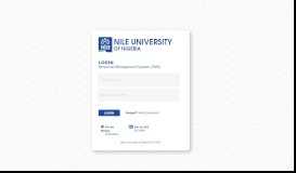 
							         Login - Personnel Information System - Nile University of Nigeria								  
							    