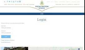 
							         Login - Pocklington School								  
							    