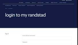 Randstad Our People In Login Page